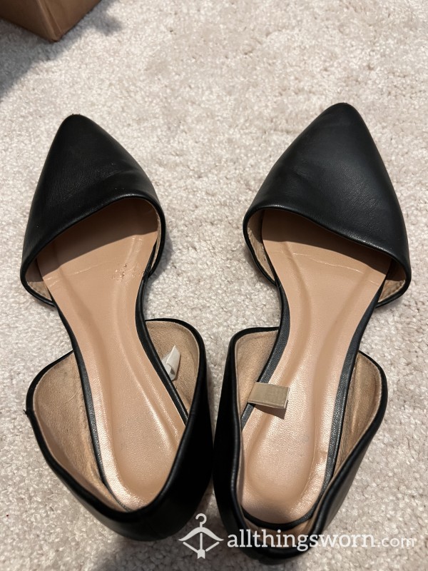 Pleather Pointed Toe Flats