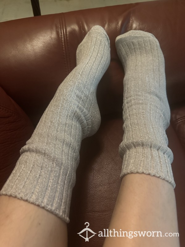 Plush Soft Grey Socks