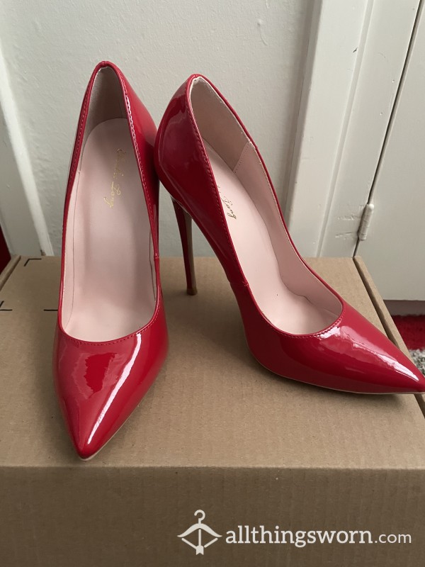 Pointy Red Patent Heels