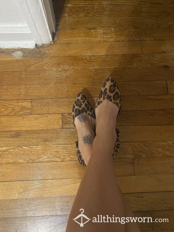 Pointy Toe Leopard Print Flats