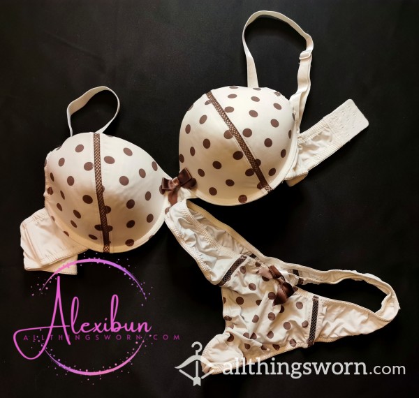 CLEARANCE Polka Dot Bra And Panty Set - Standard International Shipping Included!