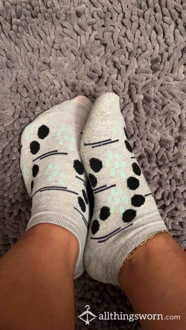 Polka Dot & Line Ankle Socks