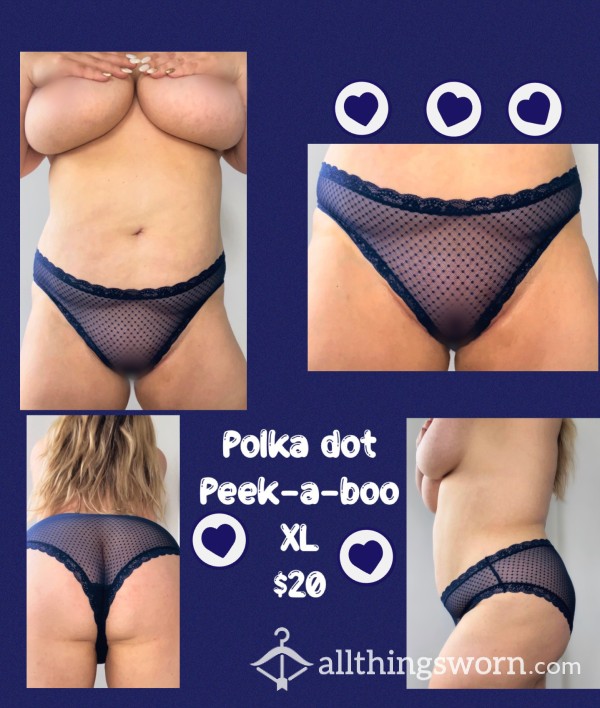 💙🔵 Polka Dot Peek-a-Boo Panty XL 🔵💙