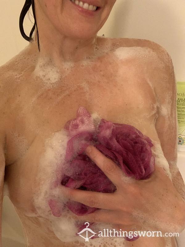 Peek @ Me In The Shower Lathering Up My Little Tits