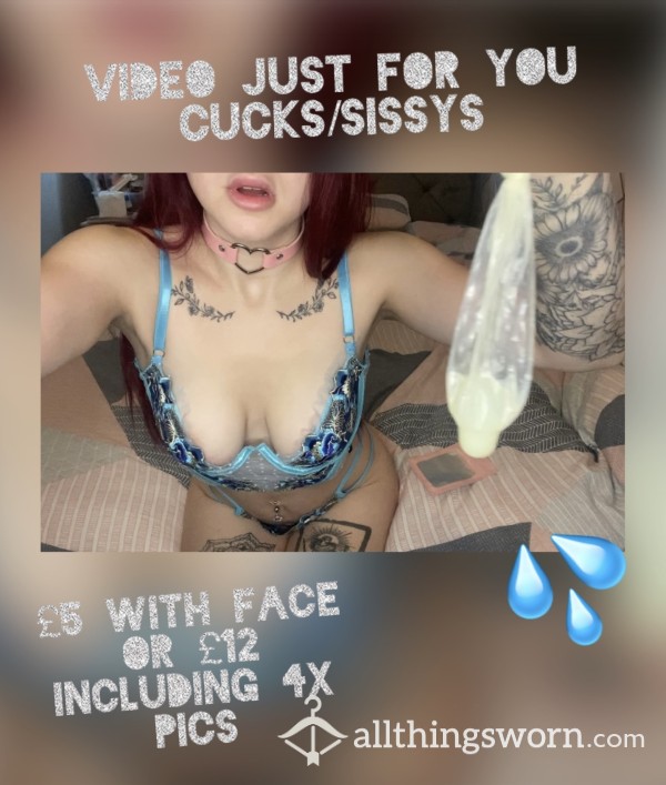 Pre-made Cei Video For All Cucks/sissys 💦| Clean Up This Condom After Us😈| Shows Face😋| 1:35⏳