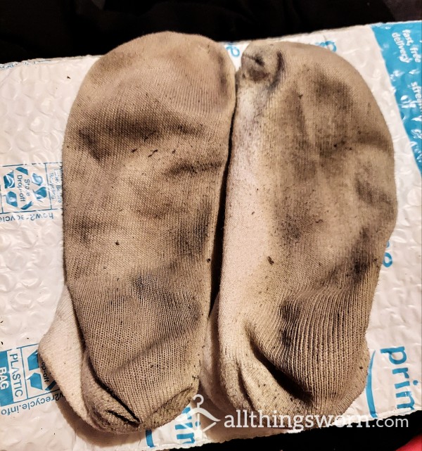 Pre Worn 30 Days White Ankle Socks | EXTREME STINK | Shipping Included |
