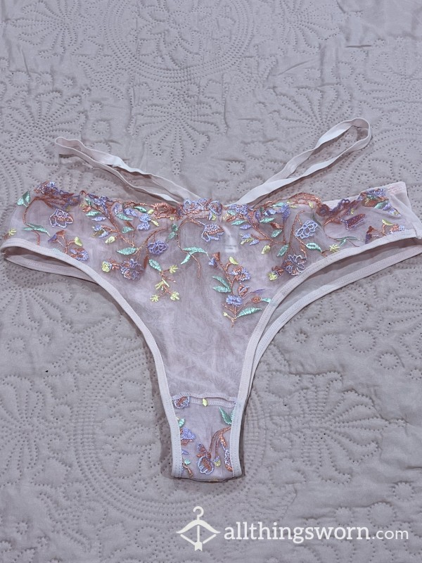 Pretty, Floral, Light Pink G-string Size 12