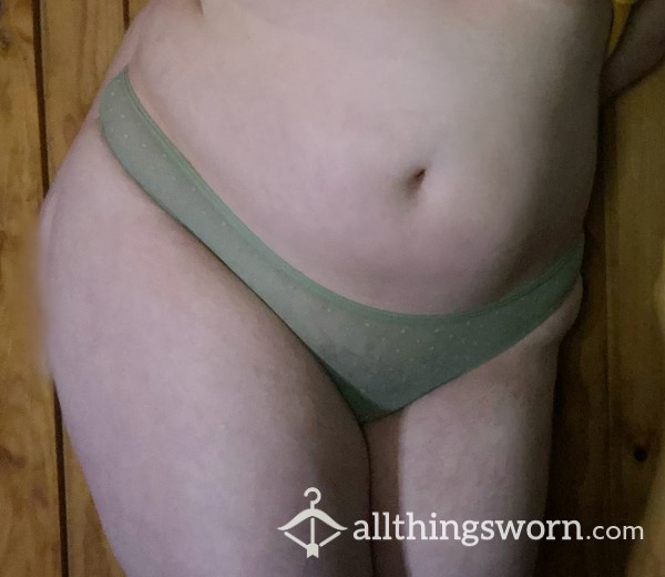 Pretty Green Sheer Panties - Worn For 24 Hours!