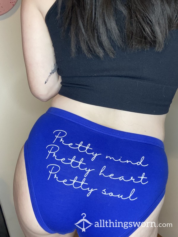M “Pretty…” Cobalt Blue Cotton Panties