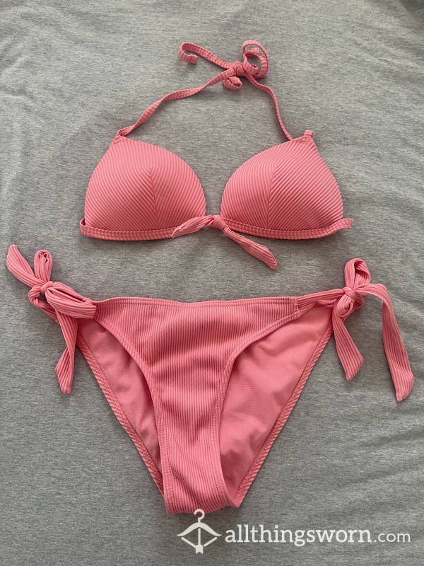 Pretty Pink Tie Up Bikini