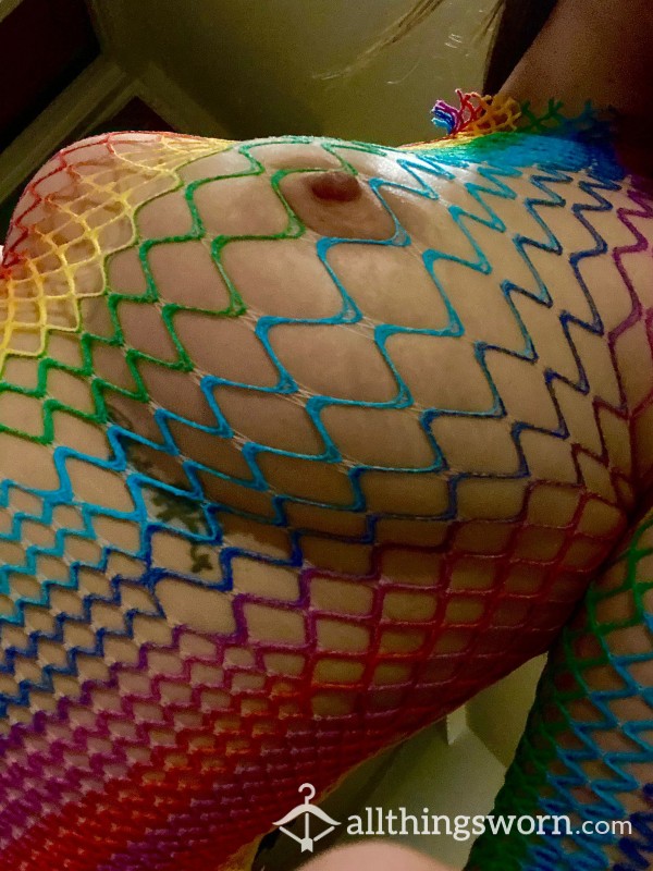 Colourful Escort Fishnet Long Sleeved Top