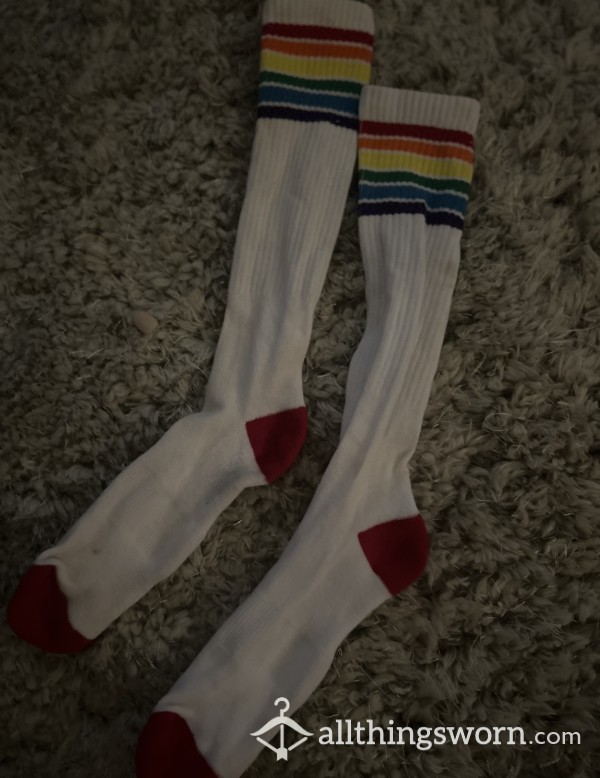 Pride Knee High Rainbow Tube Socks! 🌈🦄