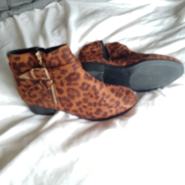 Leopard Print Ankle Boots - Great For Role Play!