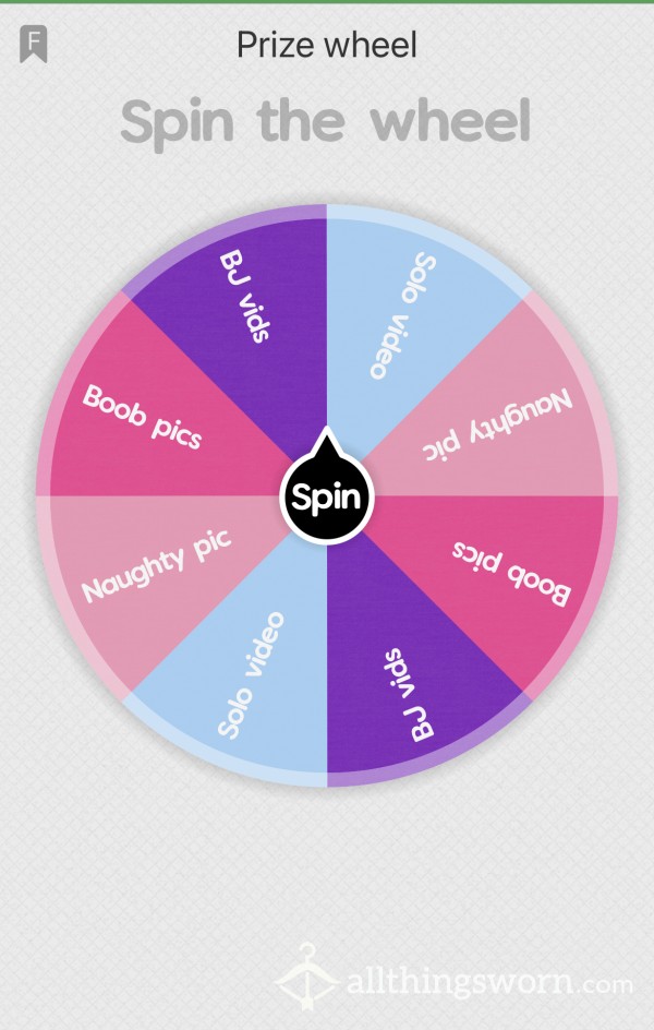 Prize Wheel: Pics And Videos To Be Won