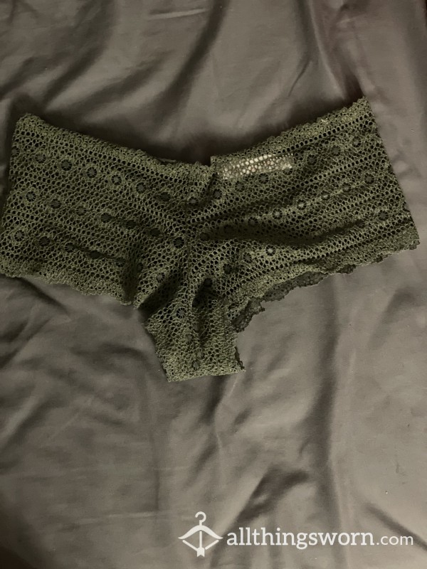 Delicious Green Laced Panties Worn Custom To Your Desire Sexy Black Big Butt Chocolate Fantasy