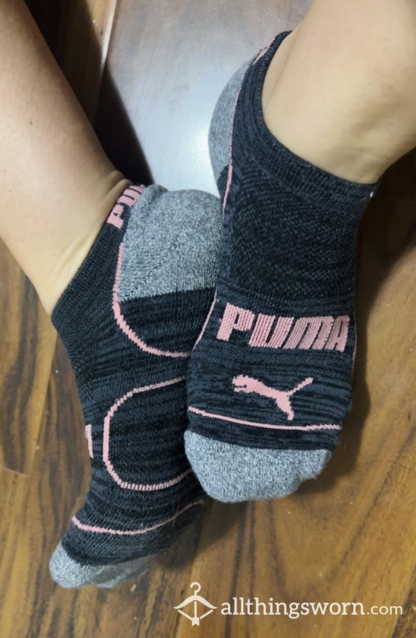 Puma Ankle Socks Pink And Grey