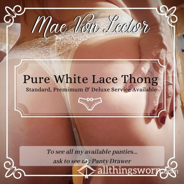 Pure White Lace Thong
