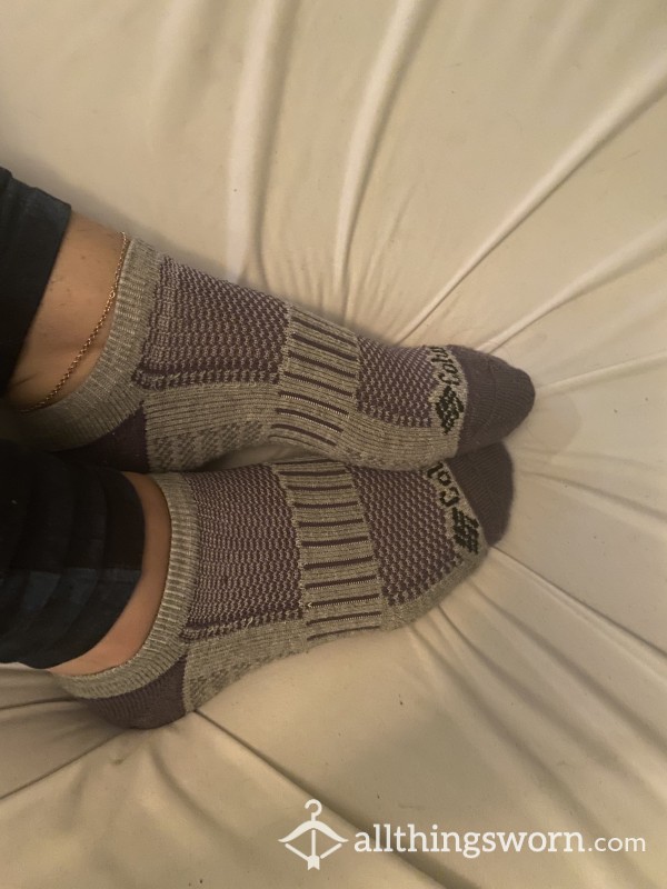 Purple And Gray Women Used Columbia Socks