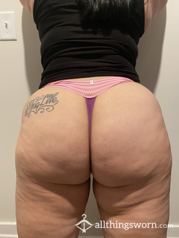 Purple And Pink Cotton Thong