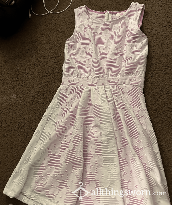 Purple And White Dress