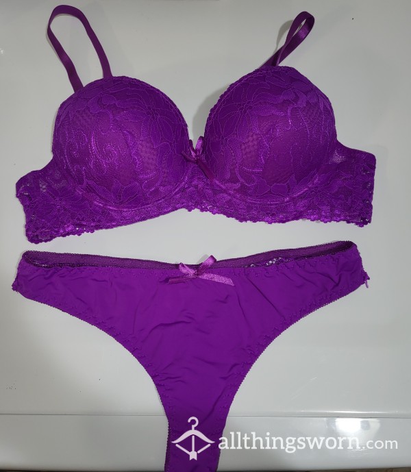Purple Bra And Panty Set