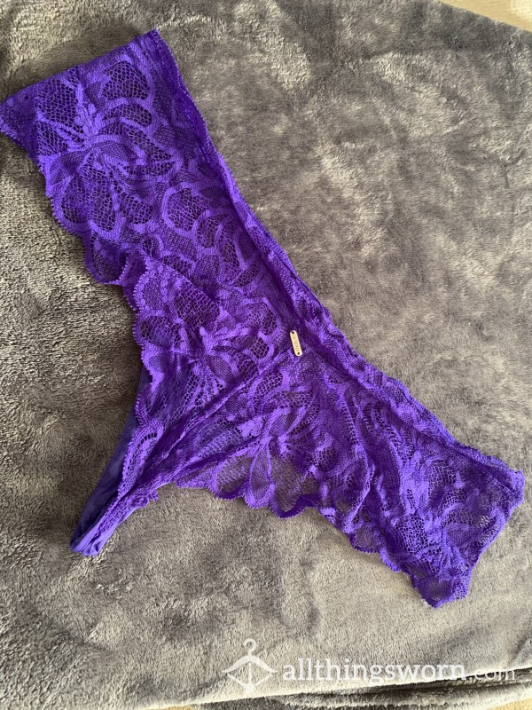 Purple Cheeky Lace Panties