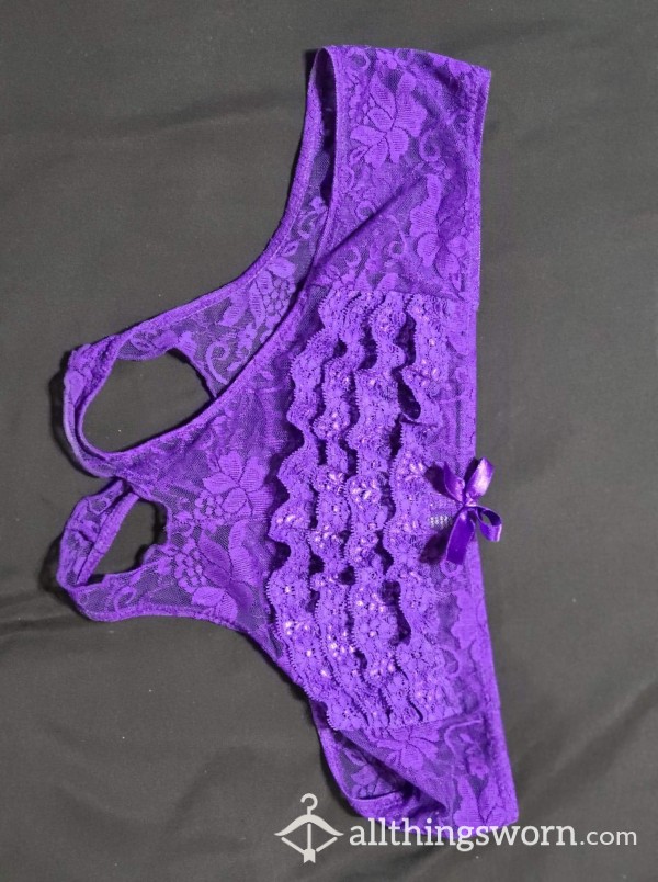 Purple Crotchless Panties 💜