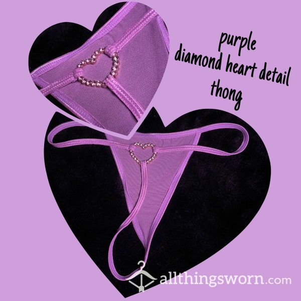 Purple Diamond Heart Thong 💜