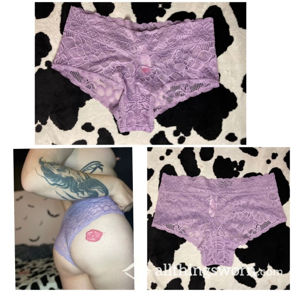 Purple Floral Lace Panties 🌸