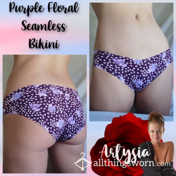 Purple Floral Seamless Bikini