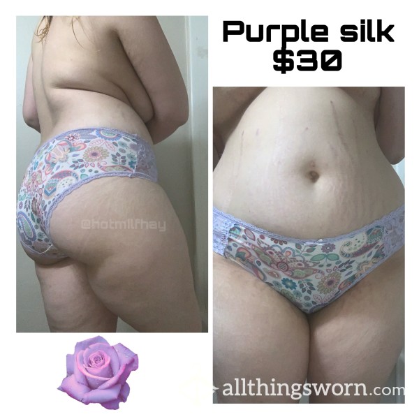 Purple Floral Silk Panty 🌸 SOLD