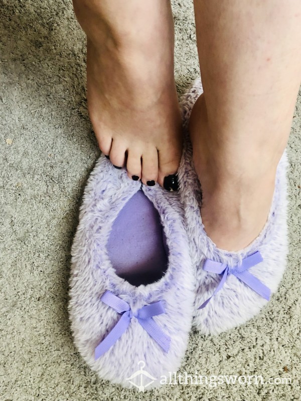 Purple Fluffy Soft Slippers