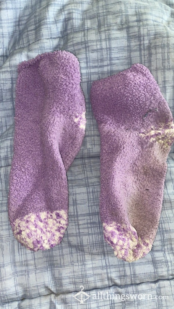 Purple Fuzzy Socks