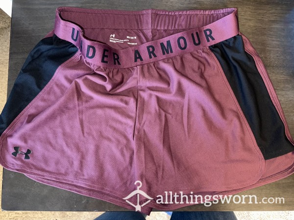Purple Gym Shorts Medium Under Armour Brand