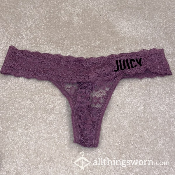 Purple Juicy Lace Thong