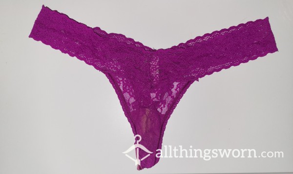 Purple Lace Bleached Thong