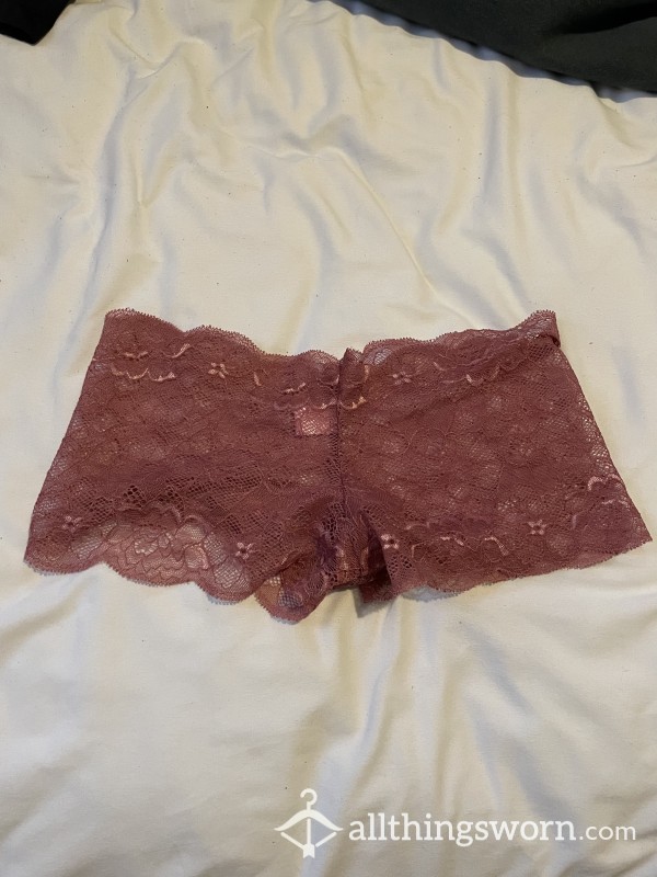 Purple Lace Boy Short Panties