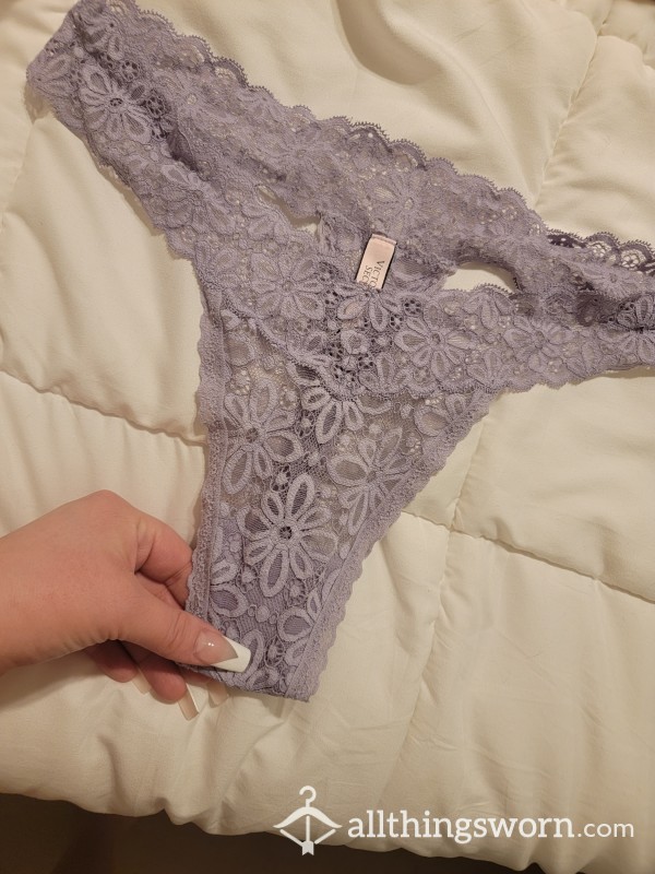 Purple Lace Thong That I'm Wearing To Bed 🌊🔥😋