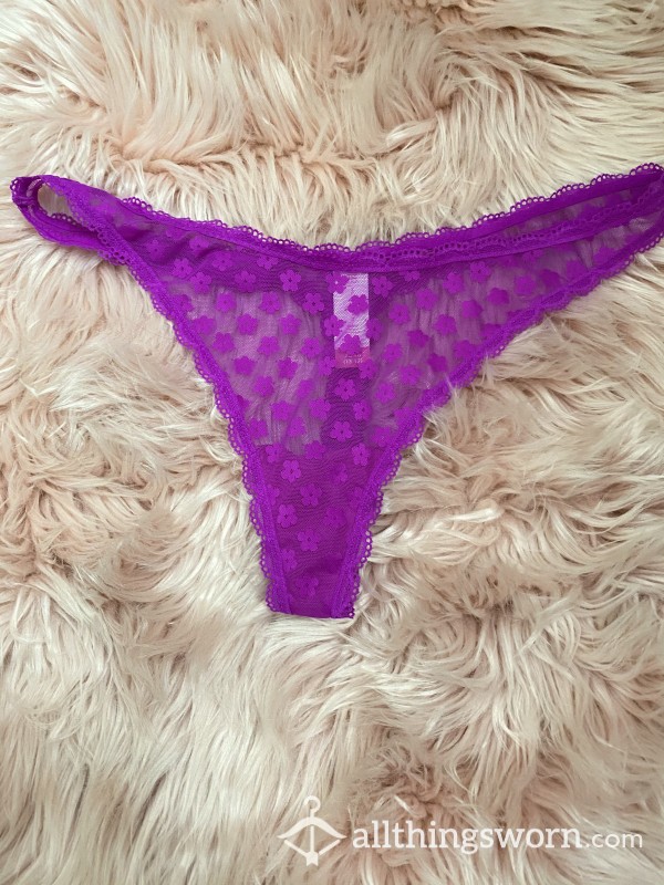 Purple Lace Thong Used & Wet Or Whatever You Like