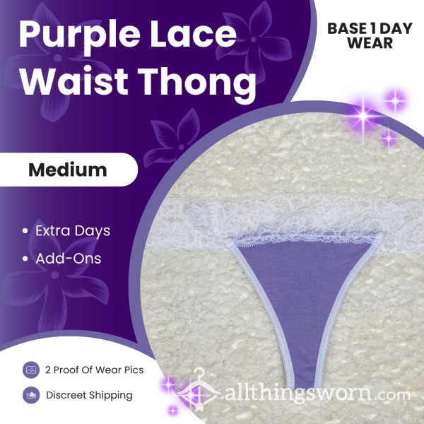 Purple Lace Waist Thong