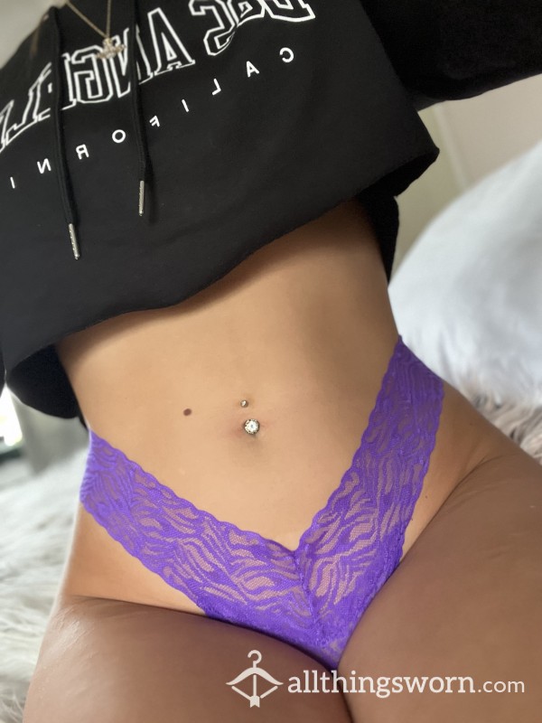 Purple Lacey Stretch Thong☔️