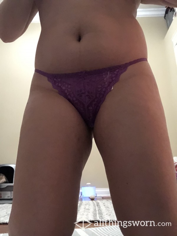 PURPLE LACY THONG - BARELY FITS, OWNED FOR ALMOST 10 YEARS