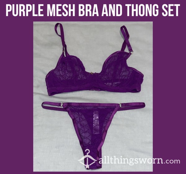 Purple Mesh Bra And Thong Set⭐️