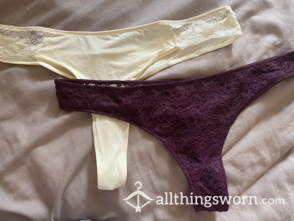 Purple Or Cream Thong