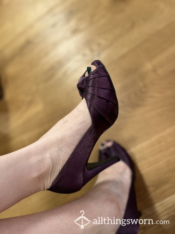 Purple Peeptoe Heels