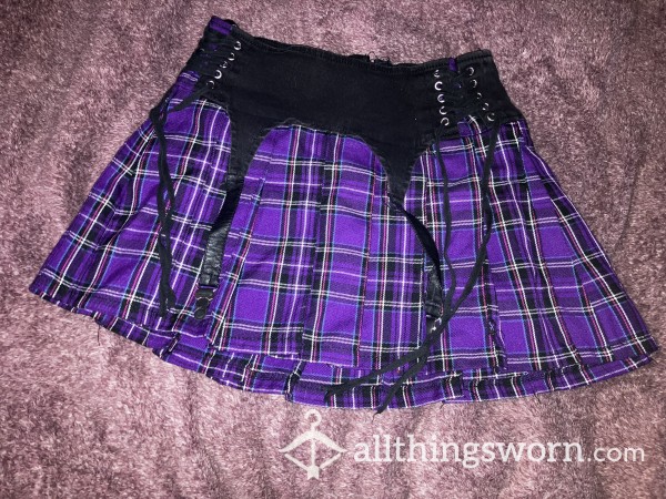 Purple Plaid Skirt! Size S!