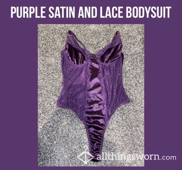 *reduced* Purple Satin And Lace Bodysuit💜
