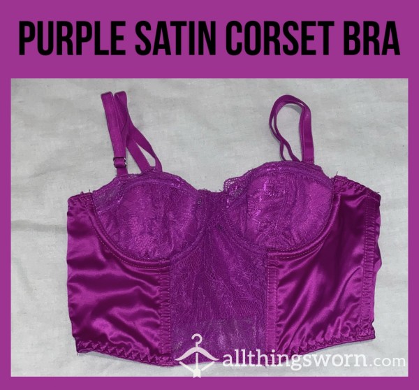 Purple Satin Corset Bra - Videos Included🍇