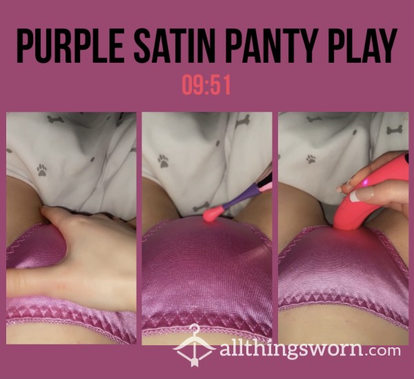 Purple Satin Panty Play🐱
