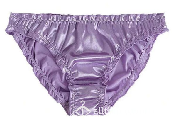 Purple Satin Sissy Knickers Size L 14-16